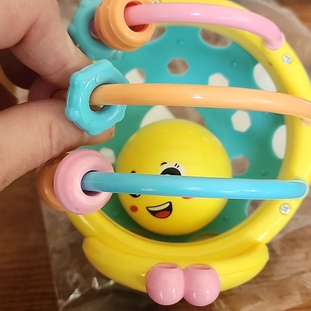 Yellow Ball Toy For Infants Grasping Toys, Rattles, Teething Baby Toys 6m And Up